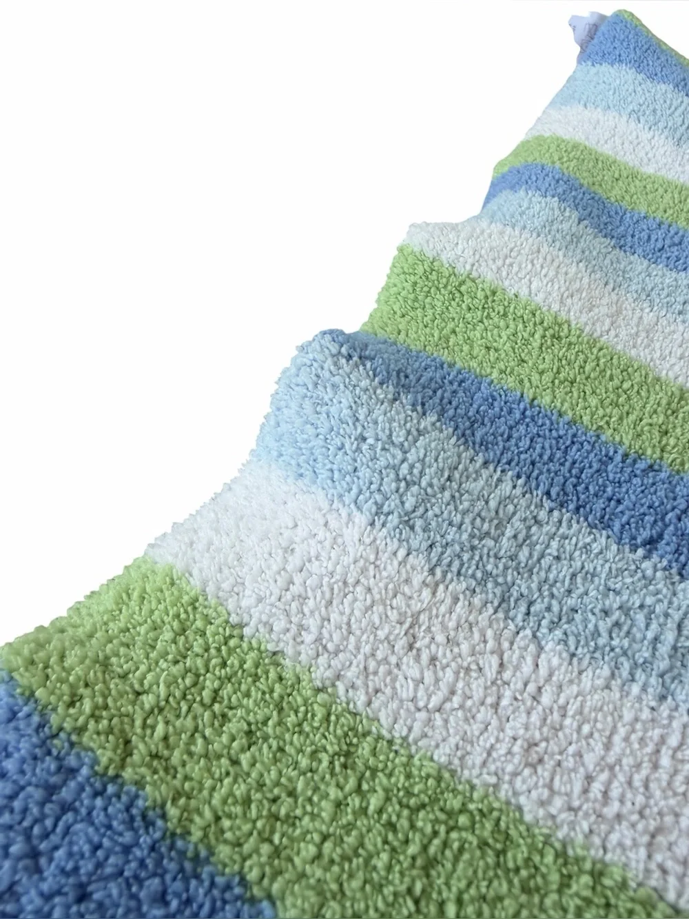 Y2K Carter’s Just One Year Striped Chenille Knit Baby Blanket Blue Green 31x36